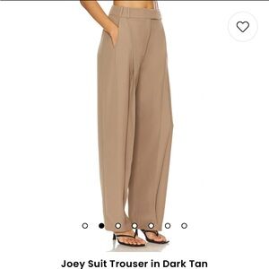 RE ONA Joey Suit Trouser in Dark Tan XS Like New